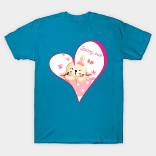 Bunny in a cup in a big heart T-Shirt